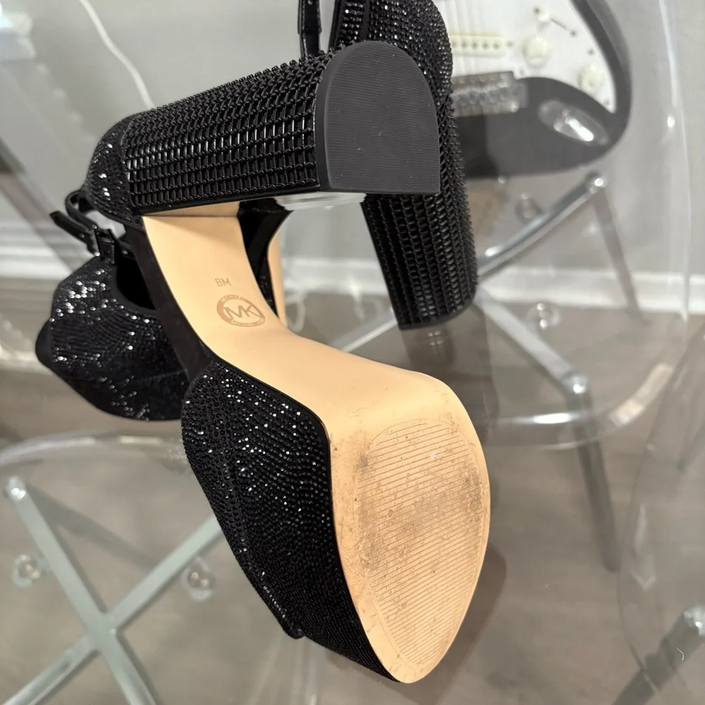 MICHAEL Michael Kors Black Glitter Heels - Picture 4 of 5